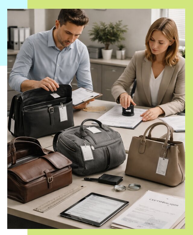 Сертификация сумок в Соликамске от 7729 руб. | Алешин-Слк