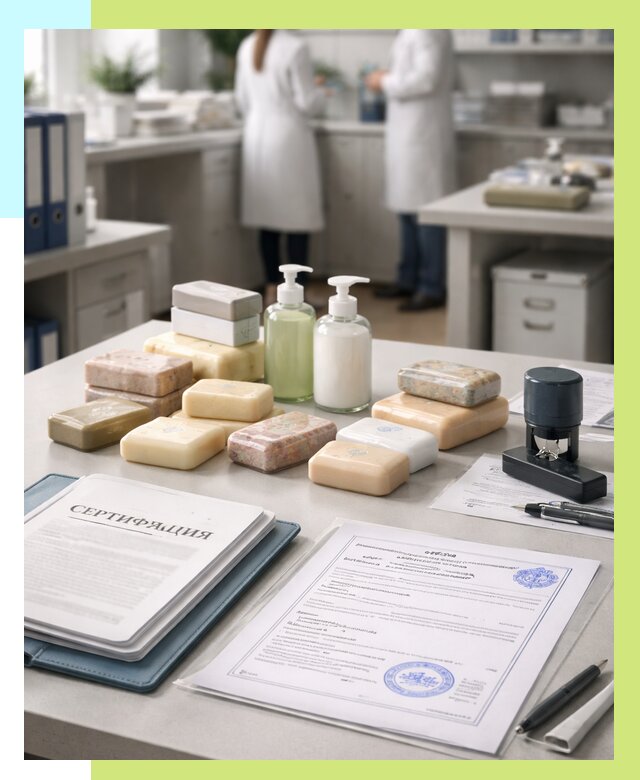 Сертификация мыла и сертификат на мыло в Соликамске от 12366 | Алешин-Слк