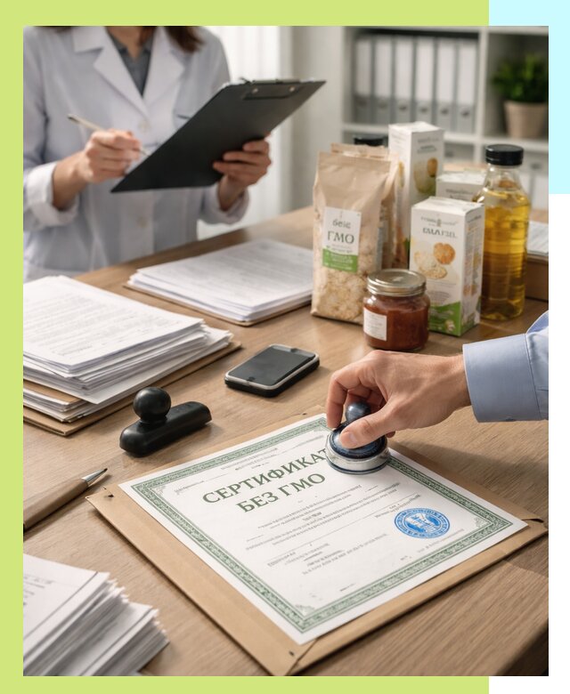 Получение сертификата Без ГМО для продукции в Соликамске