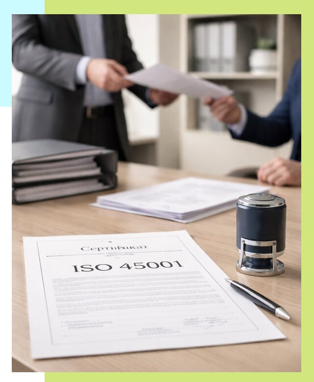 Сертификат ISO 45001 в Соликамске под ключ от 46373 р. | Алешин-Слк