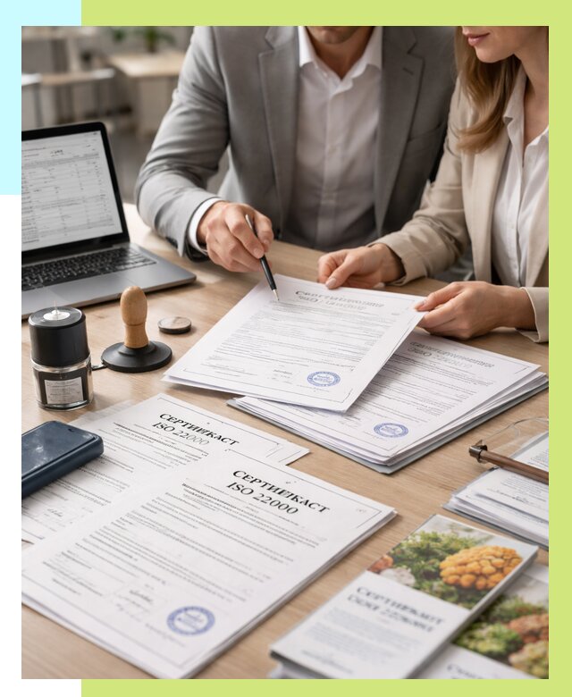 Сертификат ISO 22000 в Соликамске от 41220 р. под ключ | Алешин-Слк